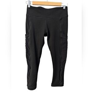 FABLETICS Women's Mesh Cropped Leggings Small Black